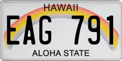 HI license plate EAG791