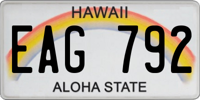 HI license plate EAG792