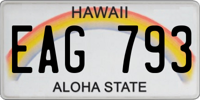 HI license plate EAG793