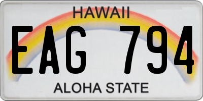 HI license plate EAG794