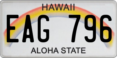 HI license plate EAG796