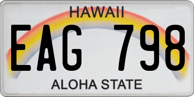 HI license plate EAG798