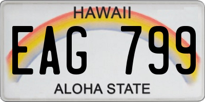 HI license plate EAG799