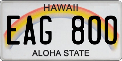 HI license plate EAG800