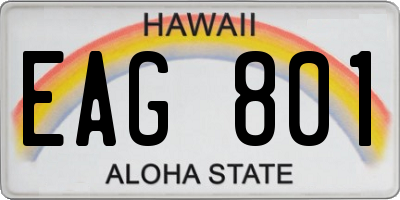 HI license plate EAG801