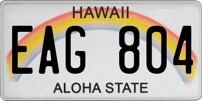 HI license plate EAG804