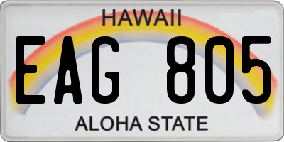 HI license plate EAG805