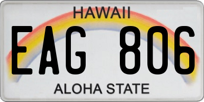 HI license plate EAG806