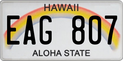 HI license plate EAG807