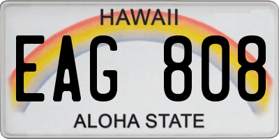 HI license plate EAG808