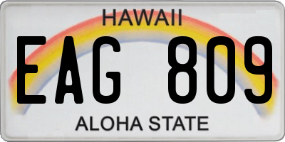 HI license plate EAG809