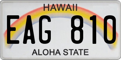 HI license plate EAG810