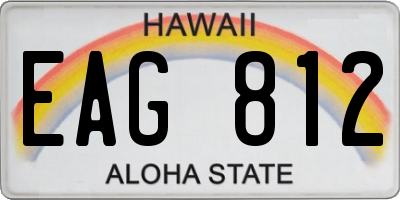 HI license plate EAG812