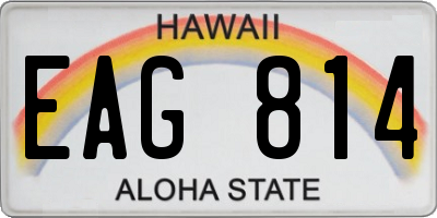 HI license plate EAG814