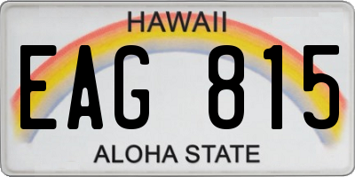 HI license plate EAG815