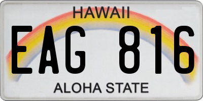 HI license plate EAG816