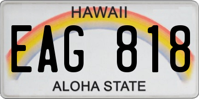 HI license plate EAG818