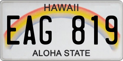 HI license plate EAG819