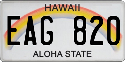 HI license plate EAG820