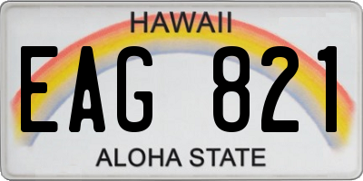 HI license plate EAG821