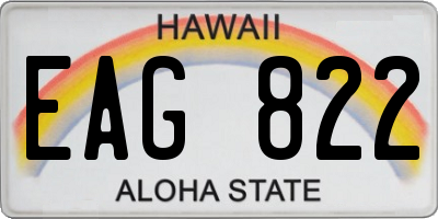 HI license plate EAG822