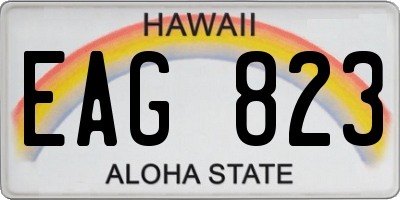 HI license plate EAG823