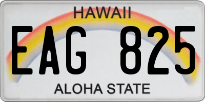 HI license plate EAG825