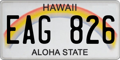 HI license plate EAG826