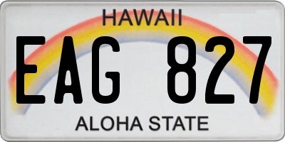 HI license plate EAG827