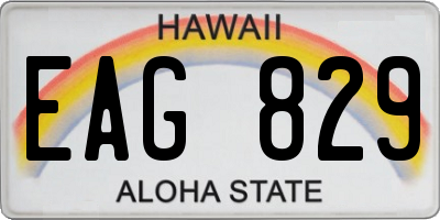 HI license plate EAG829