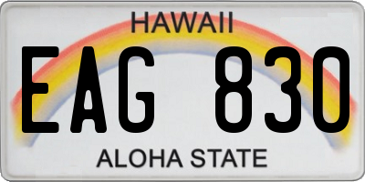 HI license plate EAG830