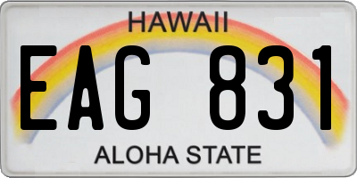 HI license plate EAG831