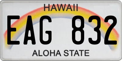 HI license plate EAG832