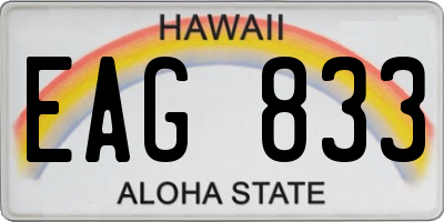 HI license plate EAG833