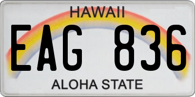 HI license plate EAG836