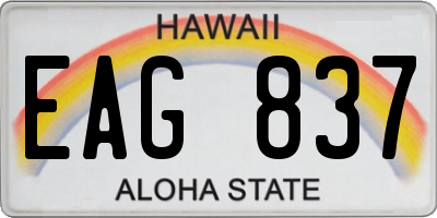 HI license plate EAG837