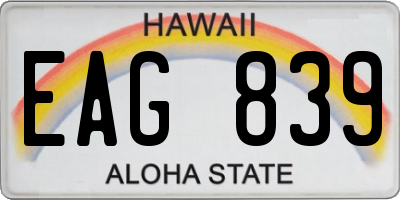 HI license plate EAG839