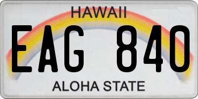 HI license plate EAG840