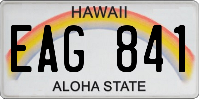 HI license plate EAG841