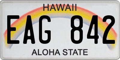 HI license plate EAG842