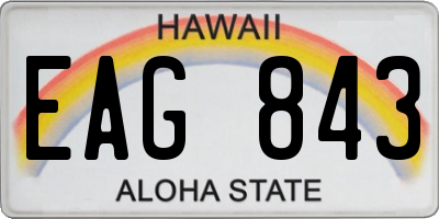 HI license plate EAG843