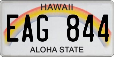 HI license plate EAG844