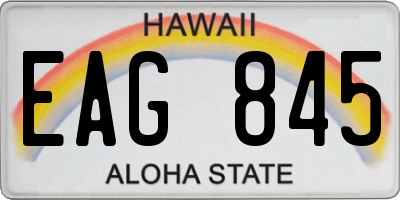 HI license plate EAG845