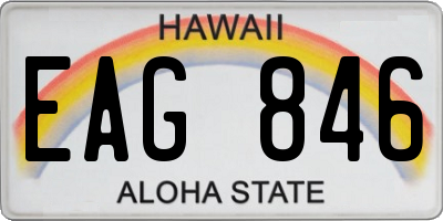 HI license plate EAG846