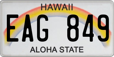 HI license plate EAG849