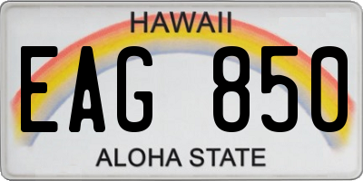 HI license plate EAG850