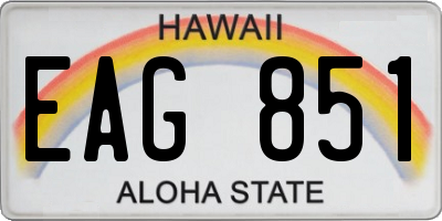 HI license plate EAG851