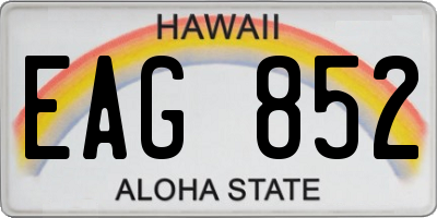 HI license plate EAG852