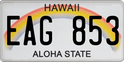 HI license plate EAG853