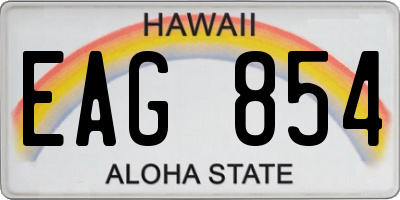 HI license plate EAG854